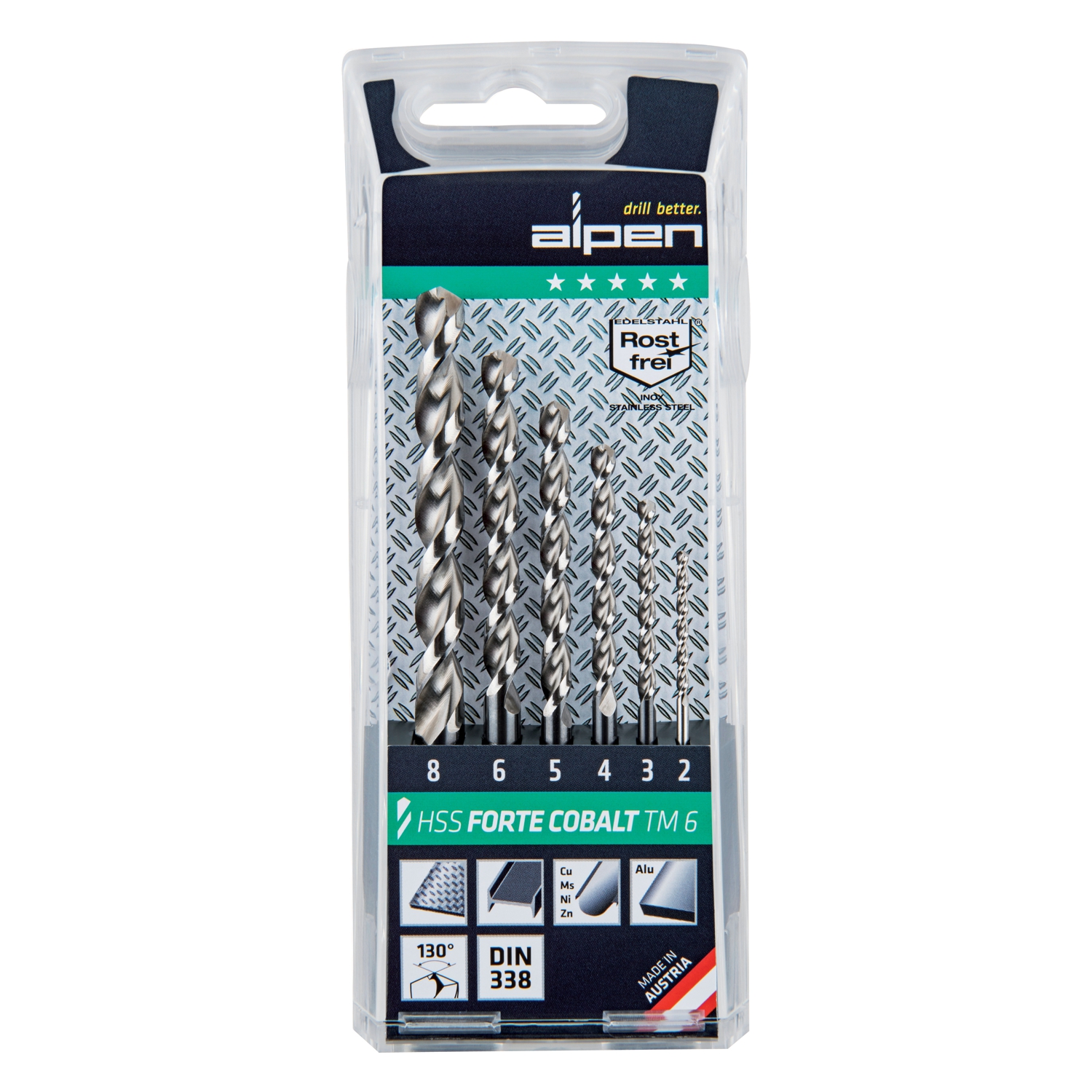 Cobalt Drill Bit Set 6 Piece 2–8mm – High-Speed Precision