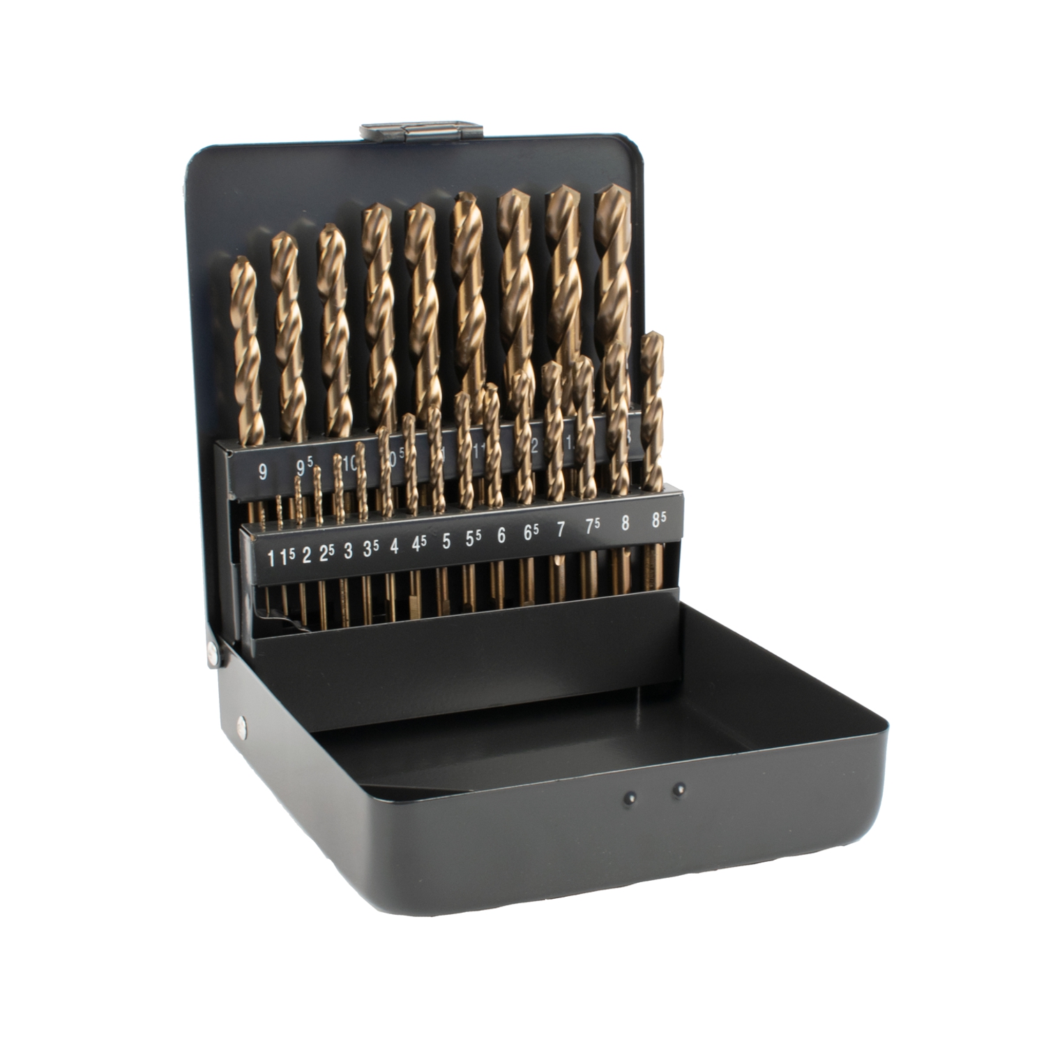 HSS Cobalt Drill Bit Set – 25 Piece 1–13mm x 0.5mm in Metal Case