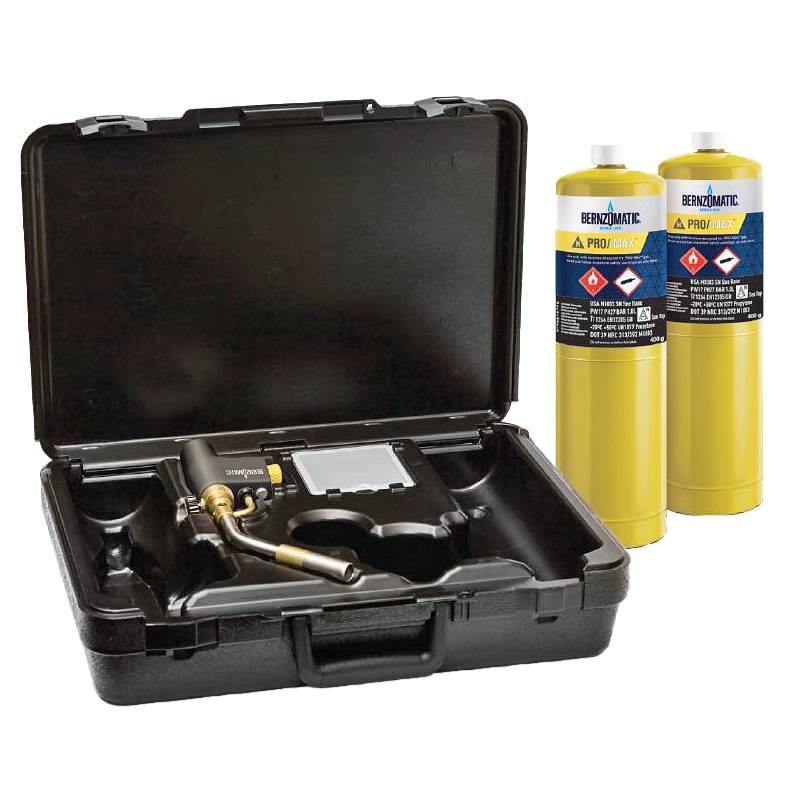 Bernzomatic Max Heat Torch Kit – 2 Pro Max Cylinders Included