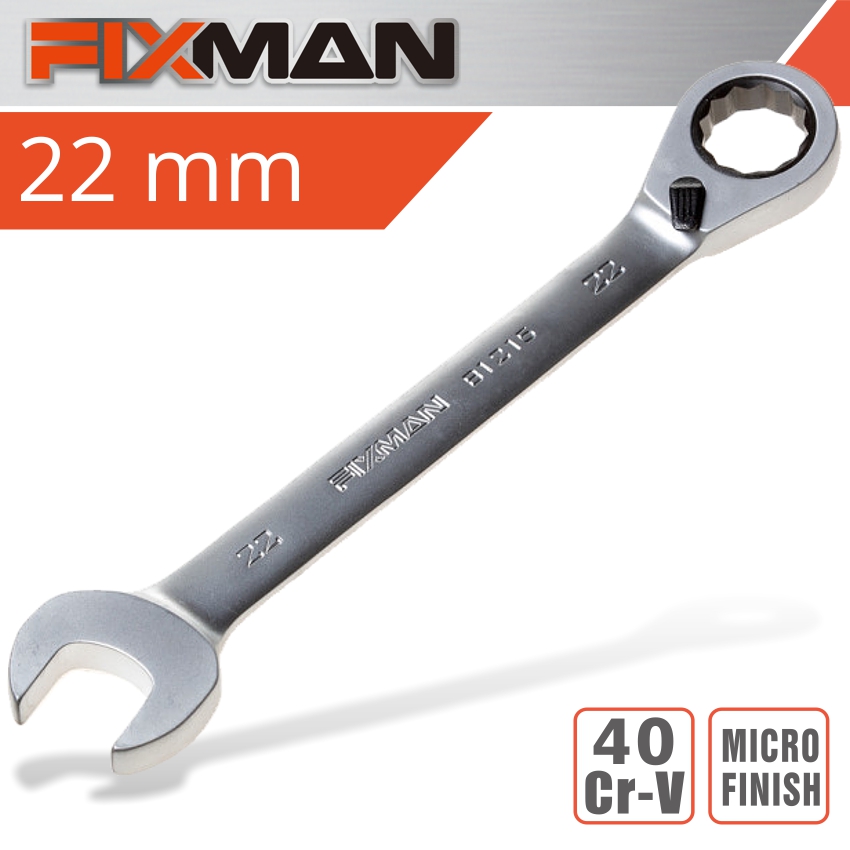 Fixman Reversible Combination Ratcheting Wrench 22Mm