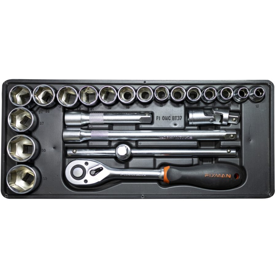 Fixman 22-Pc 1/2' Dr.Sockets & Accessories