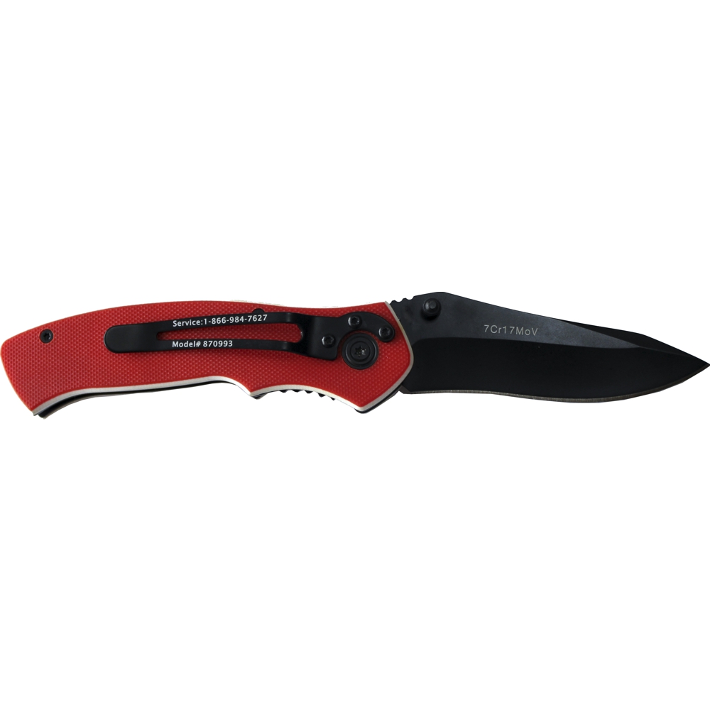 Knife Foldable Utility Red With G10 Material Handle And Belt Clip