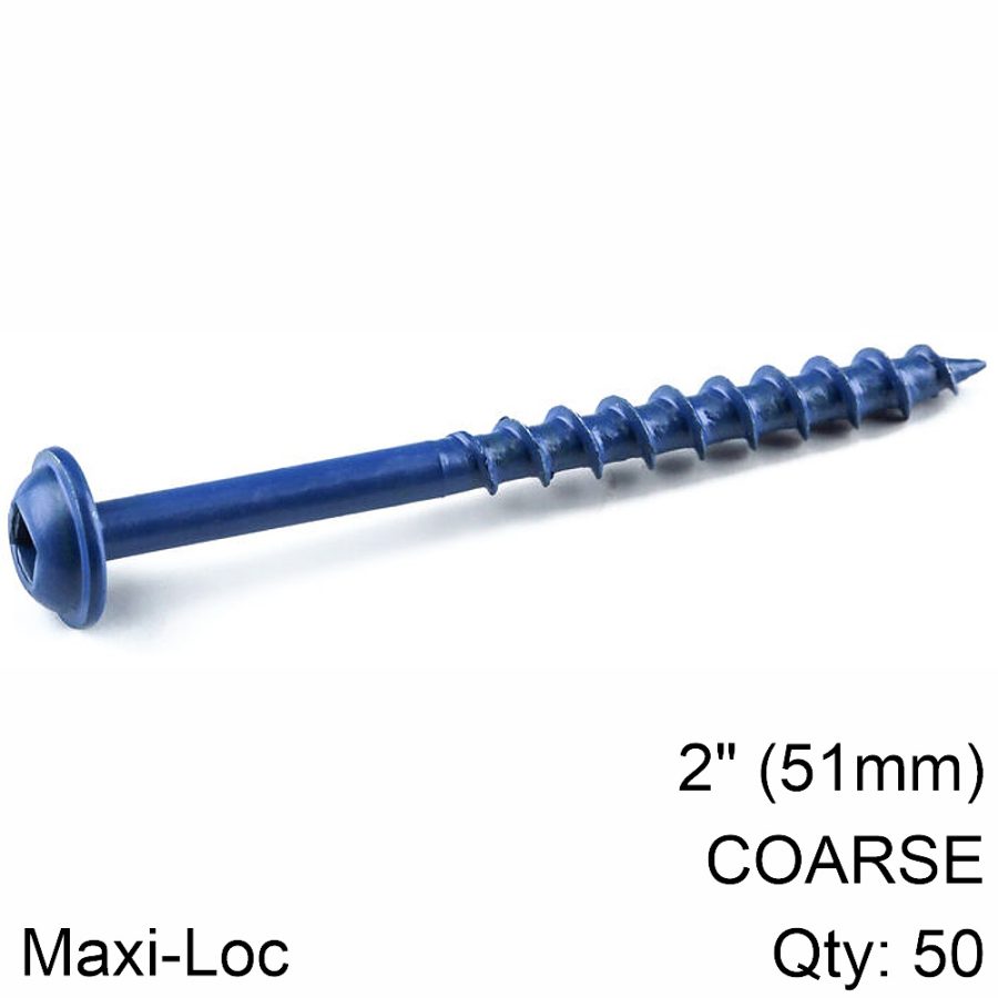 Kreg Blue Kote Pocket Hole Screws 51Mm 2.00' #8 Coarse Thread Mx Loc 5