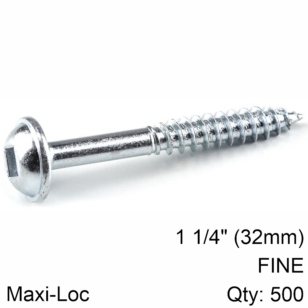 Kreg Zinc Pocket Hole Screws 32Mm 1.25' #7 Fine Thread Mx Loc 500Ct