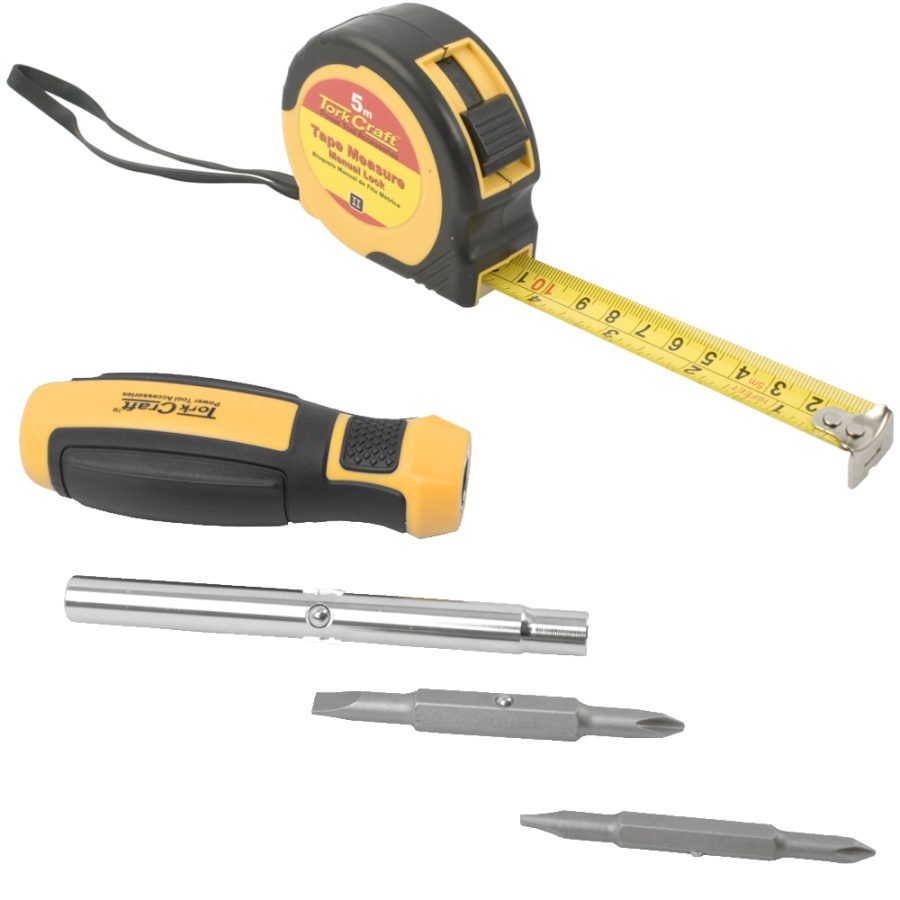 6 In 1 Screwdriver & 5Mt Measuring Tape