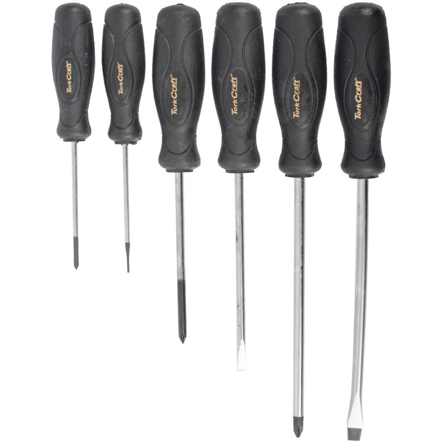 Tork Craft 6Pc Screwdriver Set – Black Handle