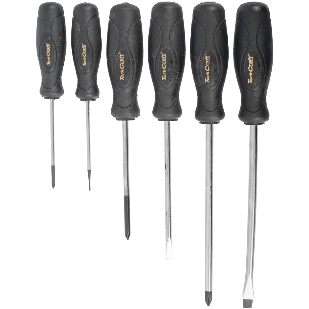 Tork Craft 6Pc Screwdriver Set – Black Handle