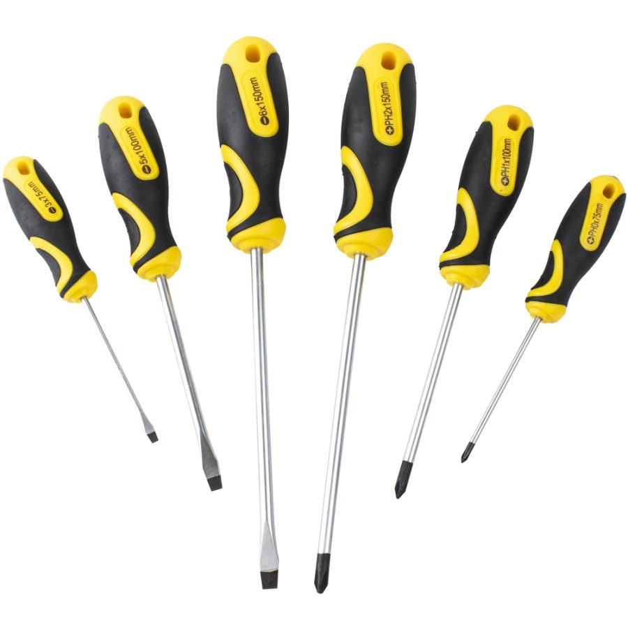 Tork Craft 6Pc Screwdriver Set with Wall Rack – PH & SL