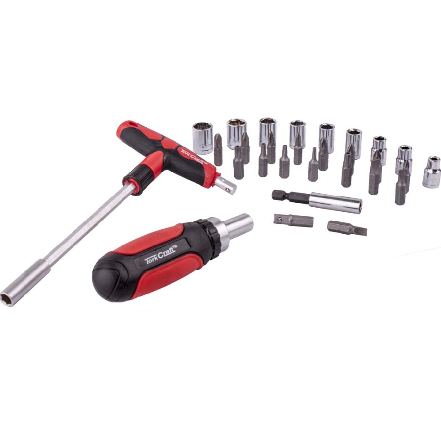 29Pc Ratcheting Screwdriver & T-Handle Tool Set