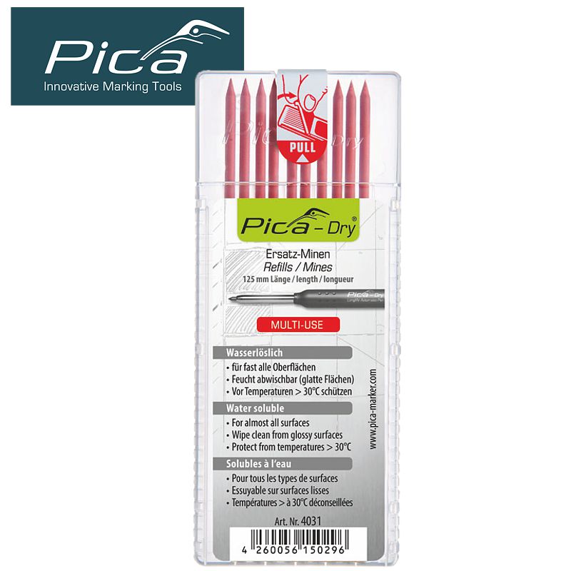 Pica Dry Red Refills – 10pc Pack (Water-Resistant)