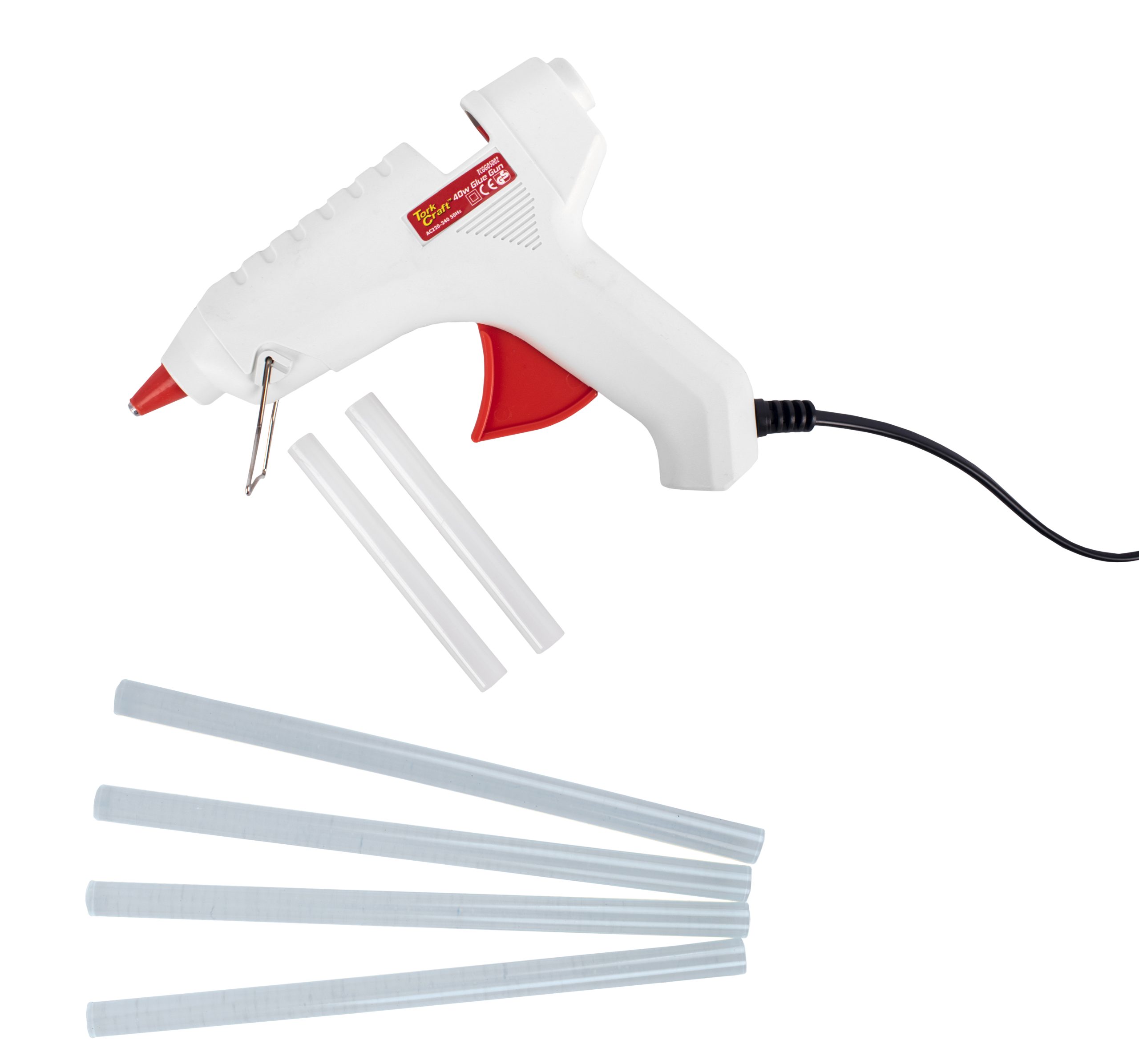 Glue Gun 40W 11mm TCGG05002 + 12pc Glue Stick Set TCGS11200-0