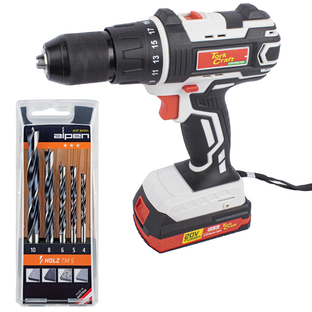 Tork Craft Impact Driver TC20030 + Alpen TM5 Wood Drill Set