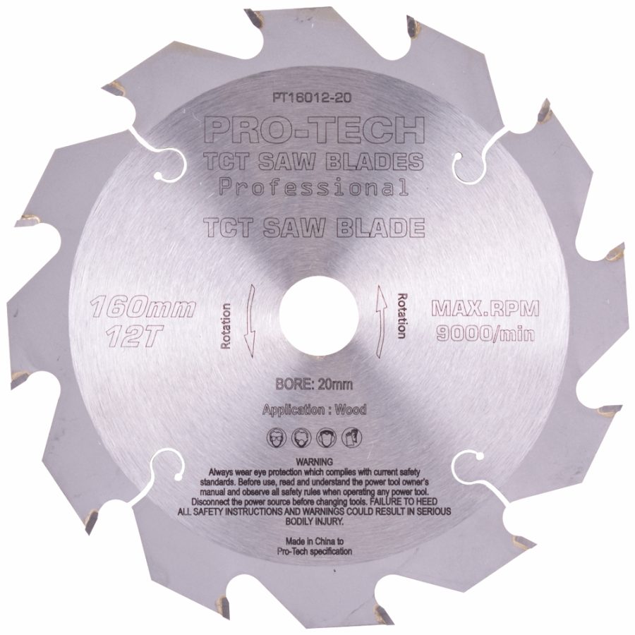 Saw Blade Tct 160X2.2X20X12T Wood Prof. Pro-Tech Fes. Ts55 Pw12