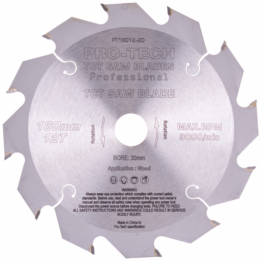 Saw Blade Tct 160X2.2X20X12T Wood Prof. Pro-Tech Fes. Ts55 Pw12