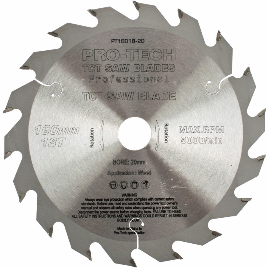 Saw Blade Tct 160X2.2X20X18T Wood Prof. Pro-Tech Fes. Ts55 Pw1