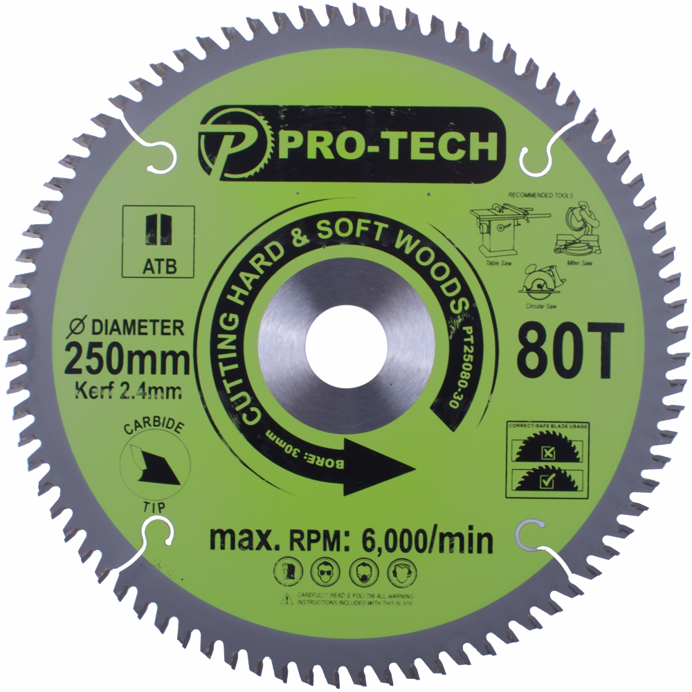 Saw Blade Tct 250 X 2.4 X 30 X 80T Wood Prof.