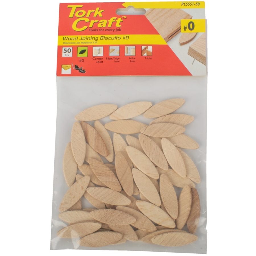 Tork Craft Biscuit Joining #0 – 50-Pack Compressed Beechwood Biscuits