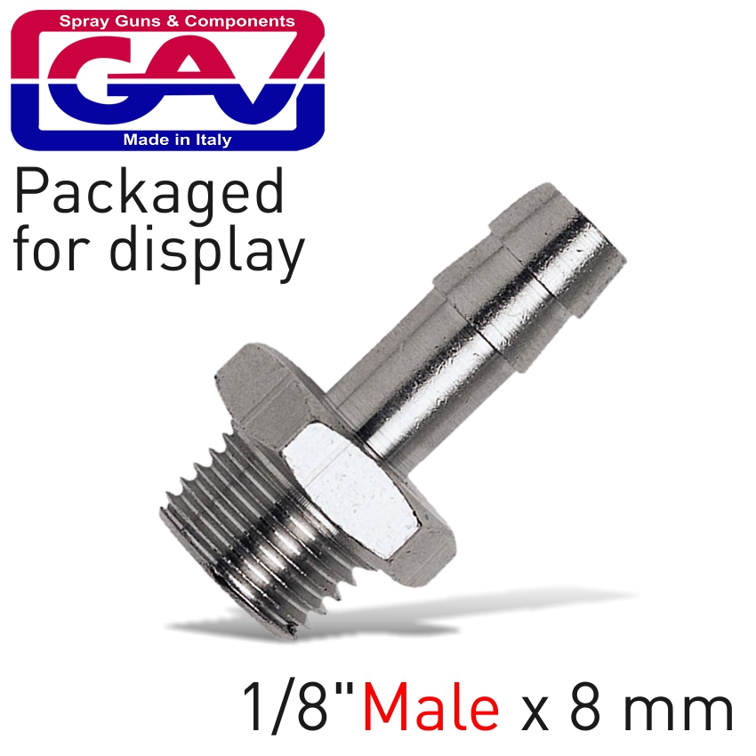 Hose Adaptor 1/8'M X 8mm Packaged