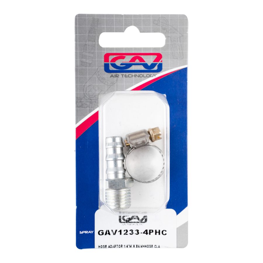 Hose Adaptor 1/4'M X 8mm+Hose Cla