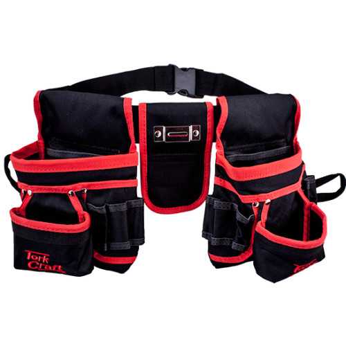 Tork Craft Tool Pouch Nylon With Belt – 14 Pocket + Loops