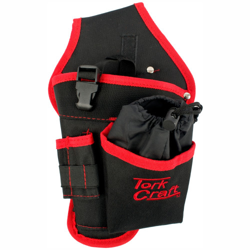 Tork Craft Tool, Drill & Screw Pouch – 4 Pocket With Belt Loop Nylon