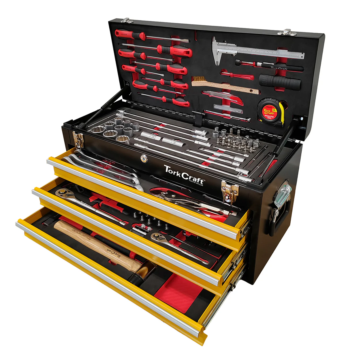 Top Box 127pc 3 Drawer & Top Tray 600x250x320mm – Trackbox 2.0 Tool Box (Tork Craft) - Image 2