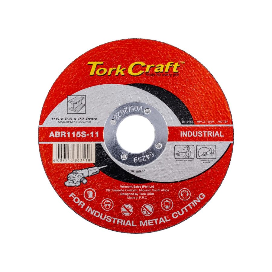 Cutting Disc Industrial Metal 115 X 2.5 X 22.2 Mm