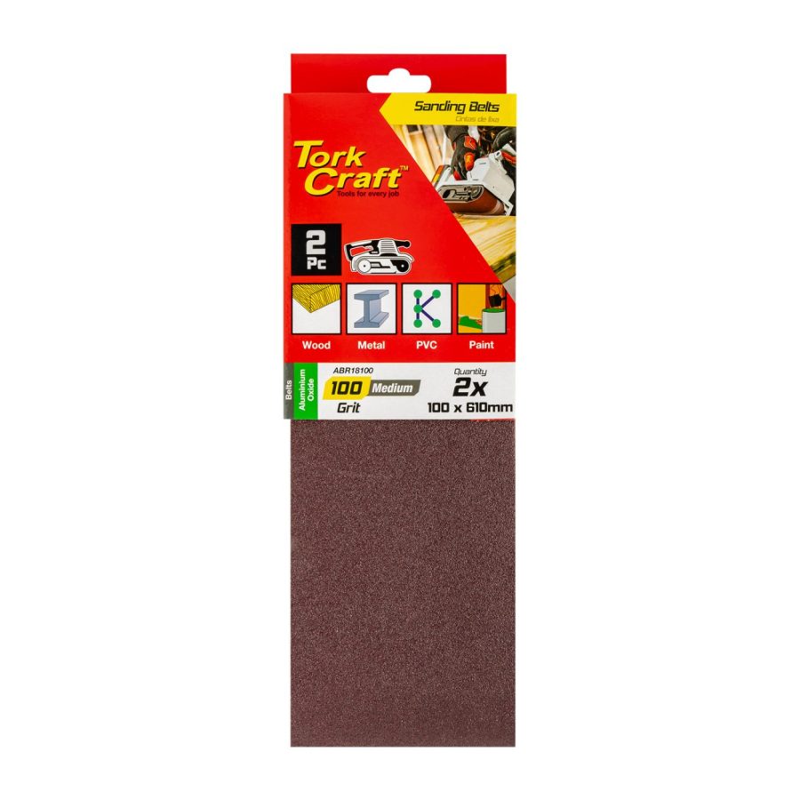 Sanding Belt 100 X 610mm 100grit 2/pack