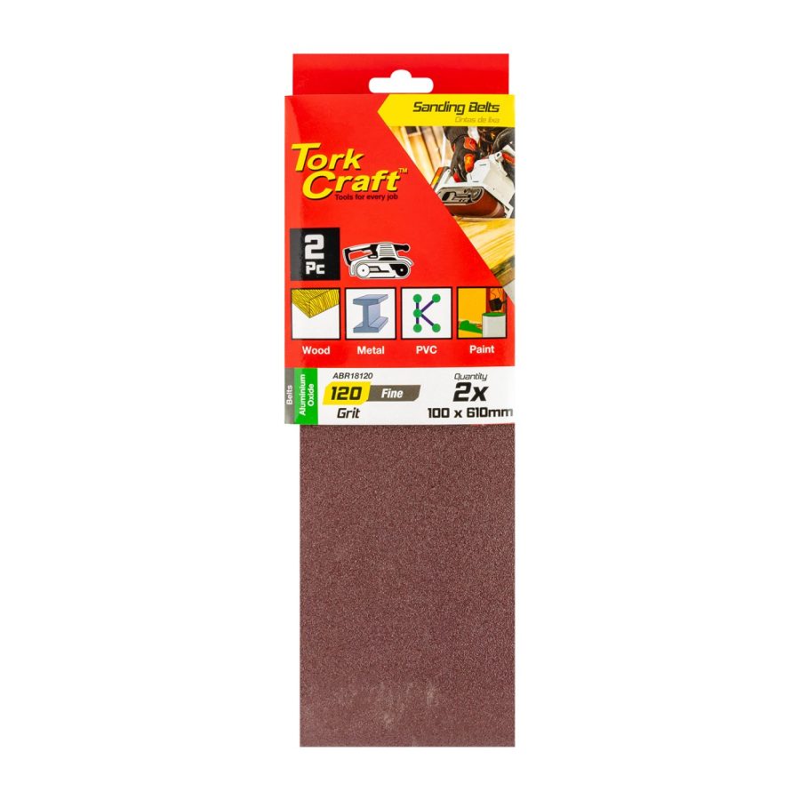 Sanding Belt 100 X 610mm 120grit 2/pack