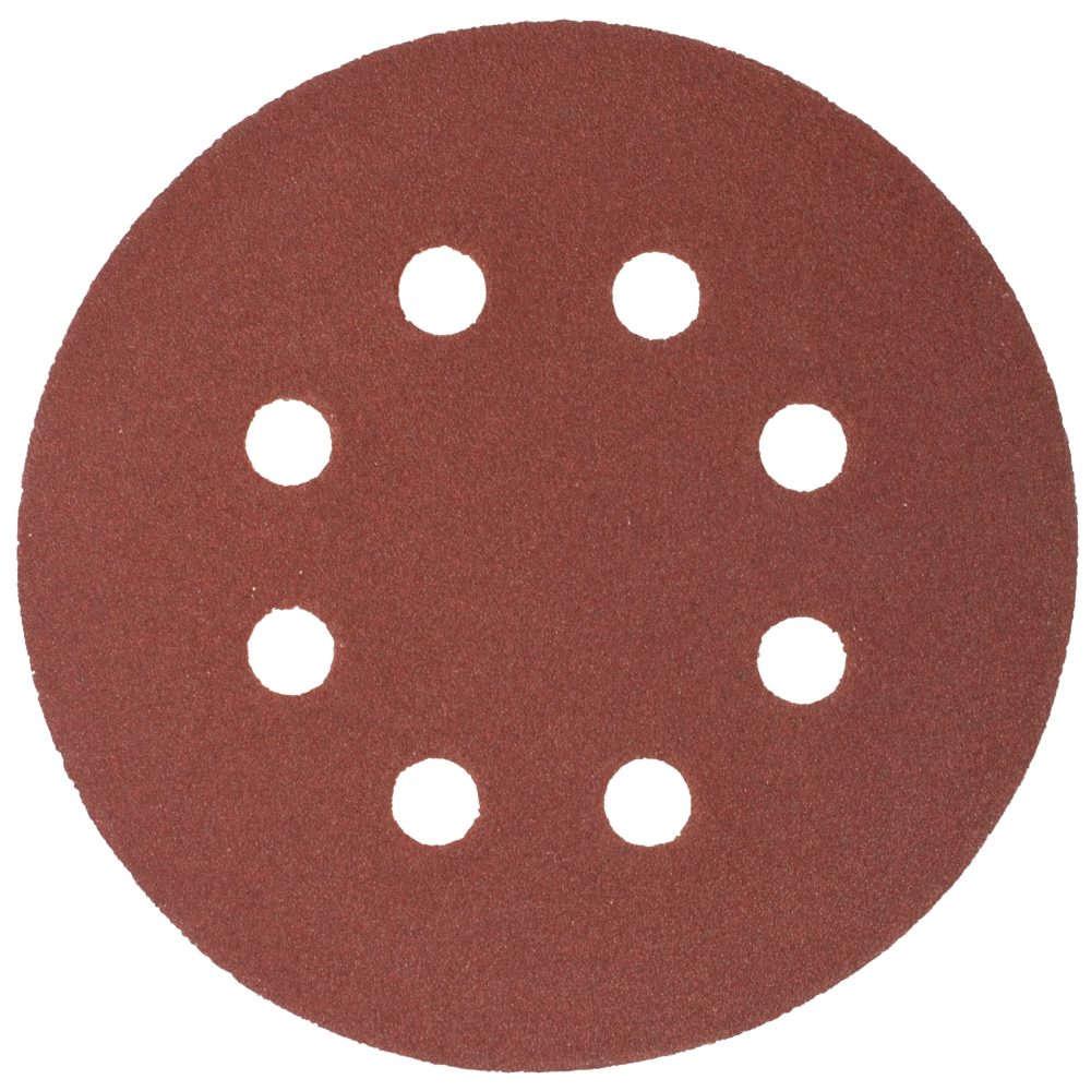 Sanding Disc 125mm 120 Grit With Holes 10/pk Hook And Loop