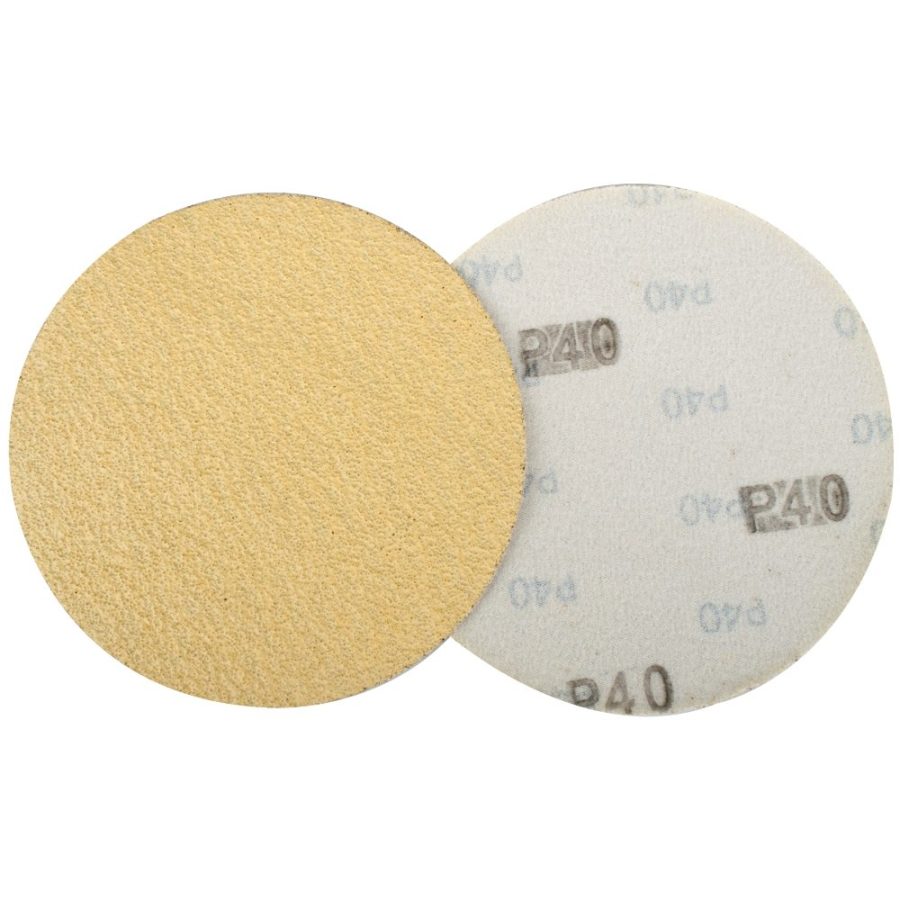 Gold Disc (50 Pieces) 40 Grit 150mm Without Hole Hook And Loop