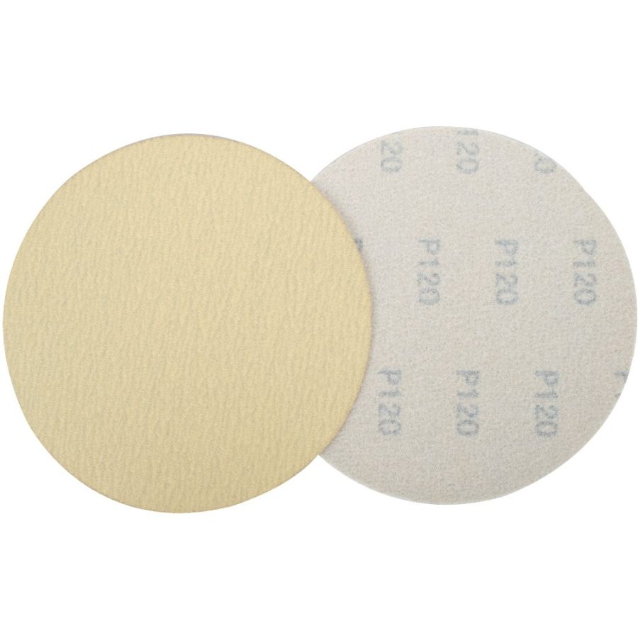 Gold Disc (50 Pieces) 120 Grit 150mm Without Hole Hook And Loop