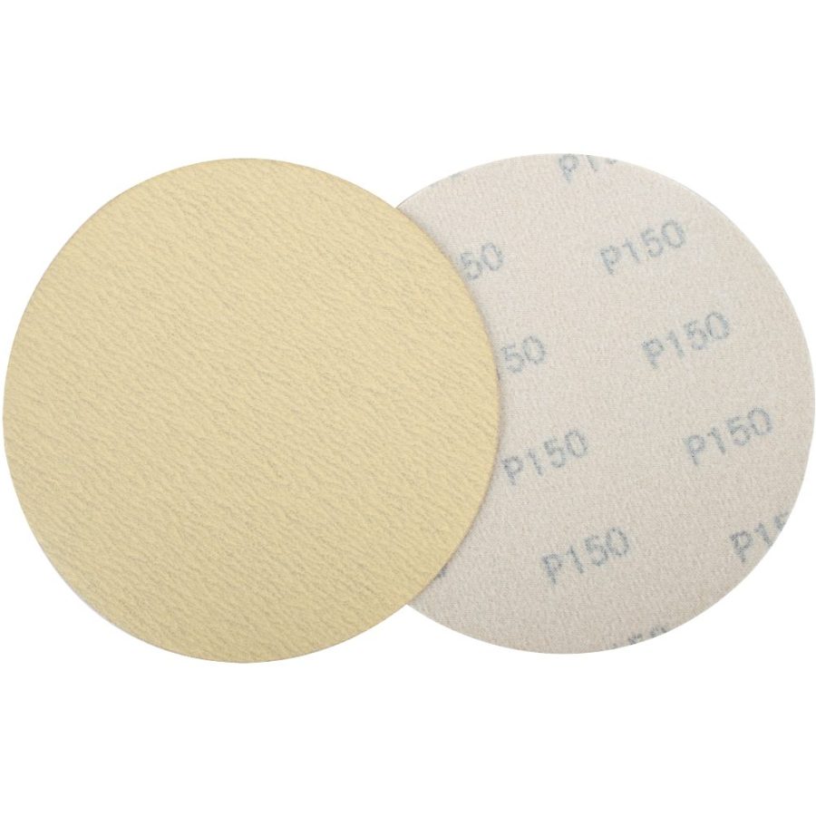 Gold Disc (50 Pieces) 150 Grit 150mm Without Hole Hook And Loop