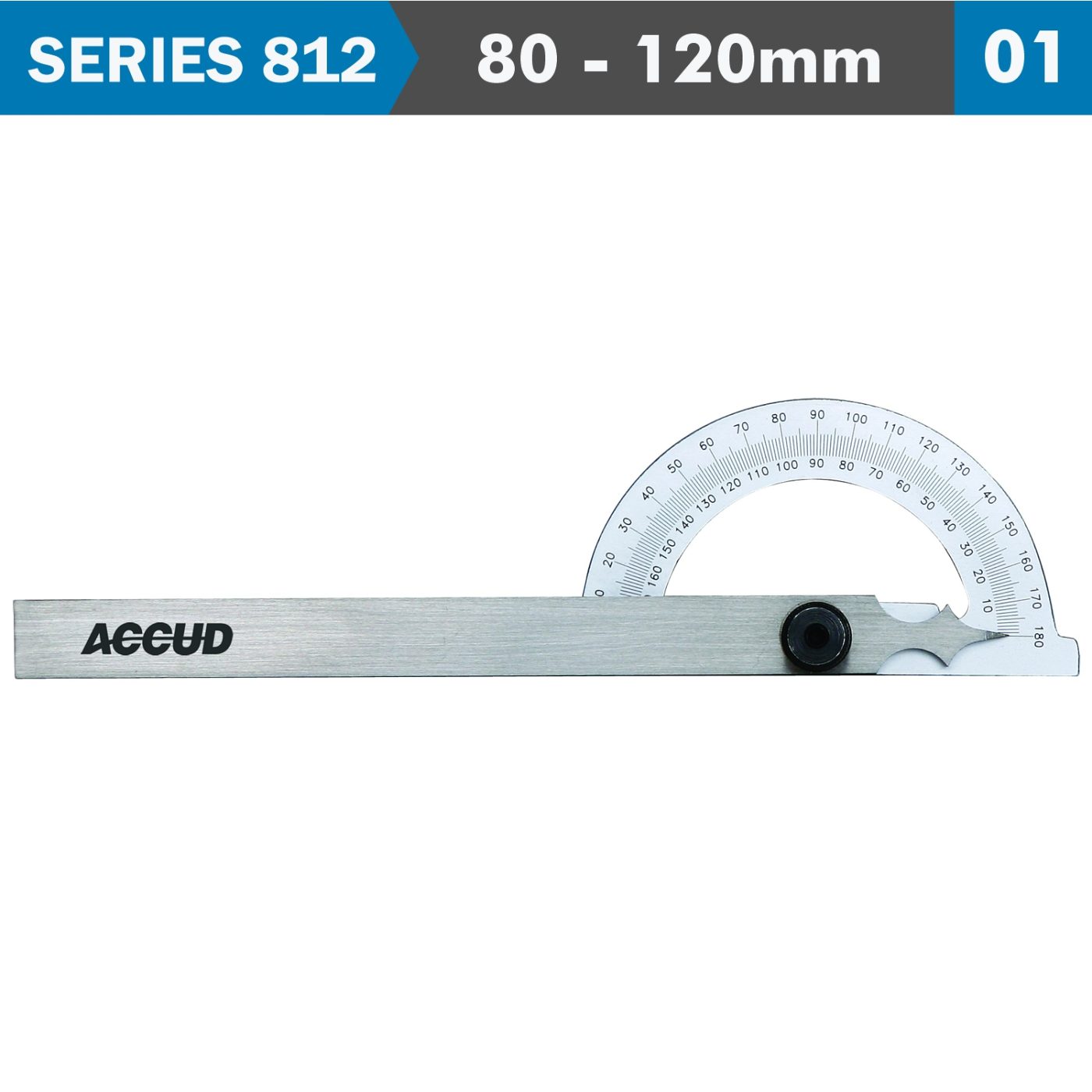 Protractor 80x120mm 180 Deg. 0.3 Deg Acc. 1 Deg. Grad.