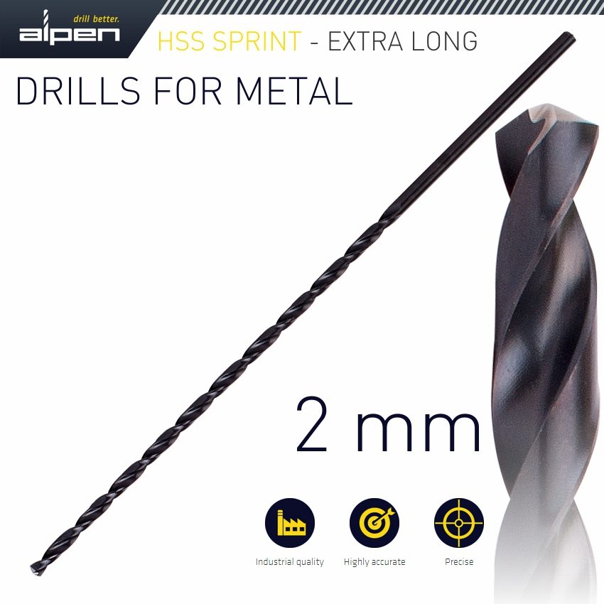 Hss Drill Bit 2mm 125 X 85 Extra Long