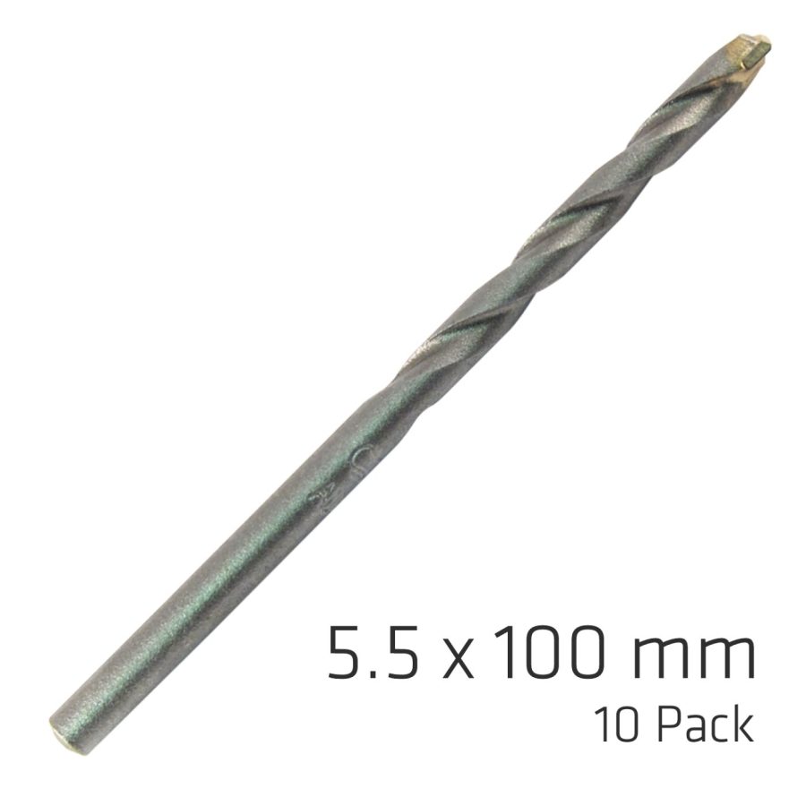 Masonry Drill Bit Long Life 5.5 X 100mm 10pack