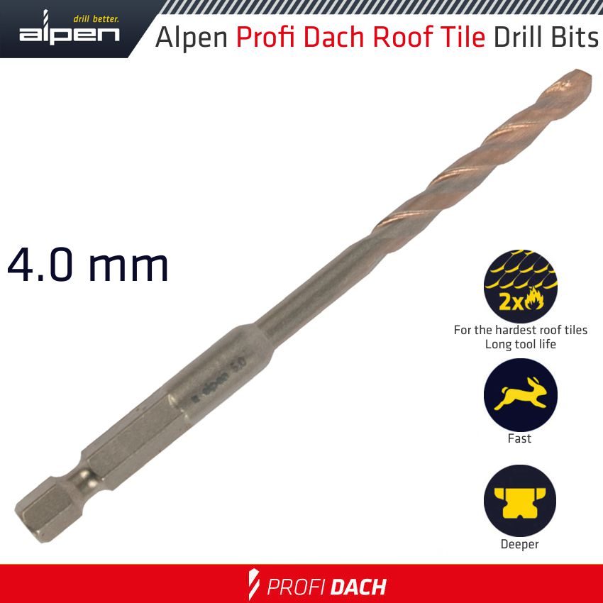 Roof Tile Drill Bit 4.0mm Bulk