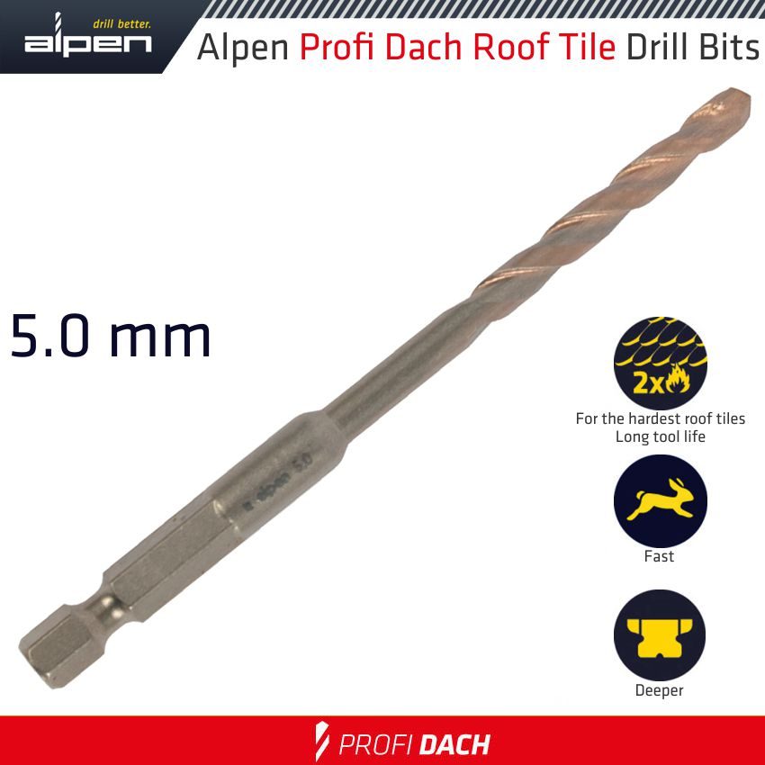 Roof Tile Drill Bit 5.0mm Bulk