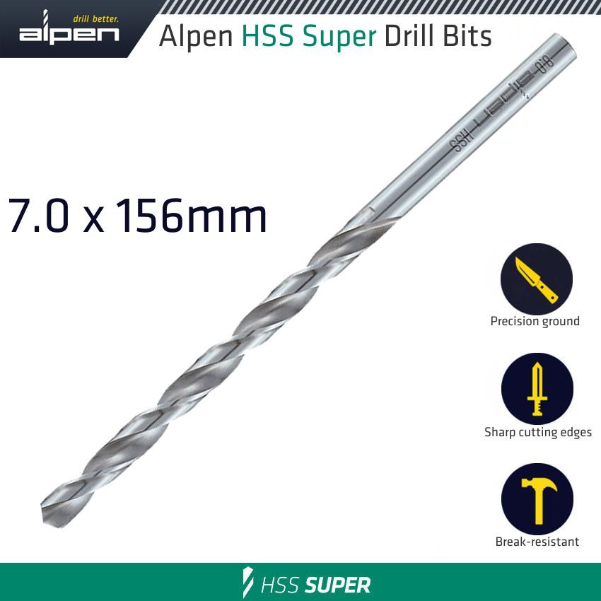 Hss Drill Bit Long 7 X 156mm Bulk