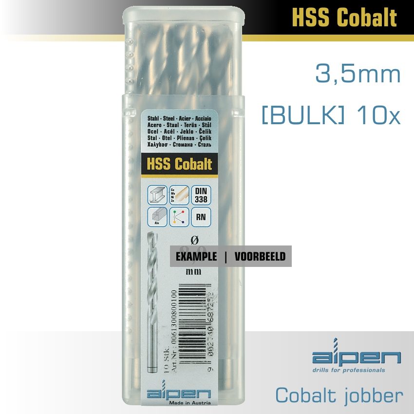 Cobalt Drill Bit 3.5mm Bulk