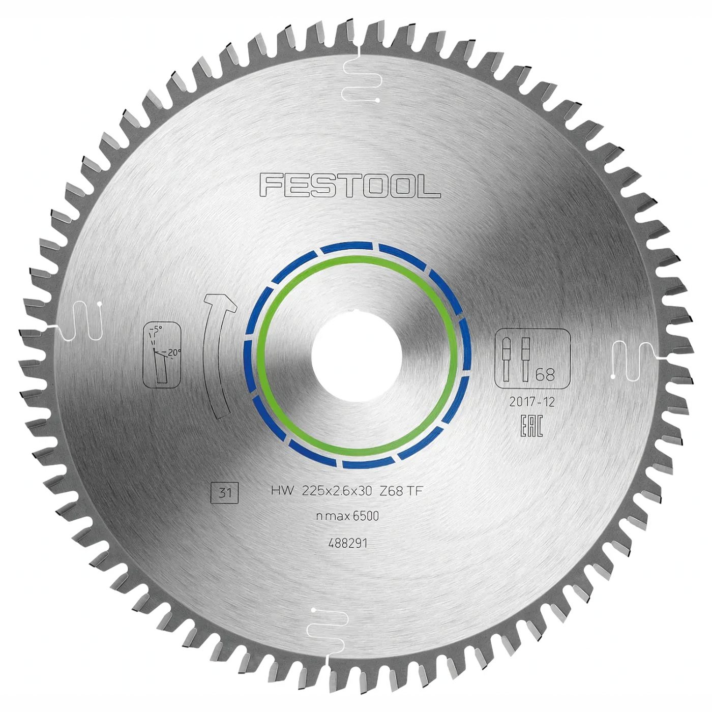 Festool Aluminium and Plastics Saw Blade HW 225x2.6x30 TF68 for CS 70