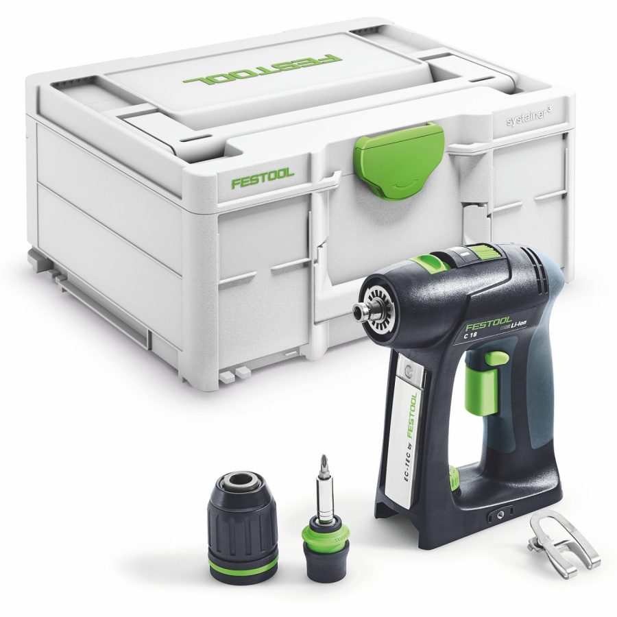 Festool C 18-Basic 18V Cordless Drill in Systainer with C-shape handle