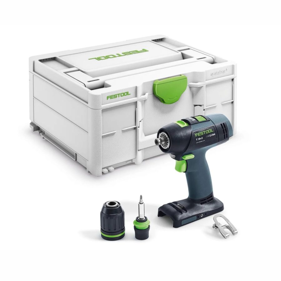 Festool T 18+3-Basic Cordless Drill with ergonomic T-design