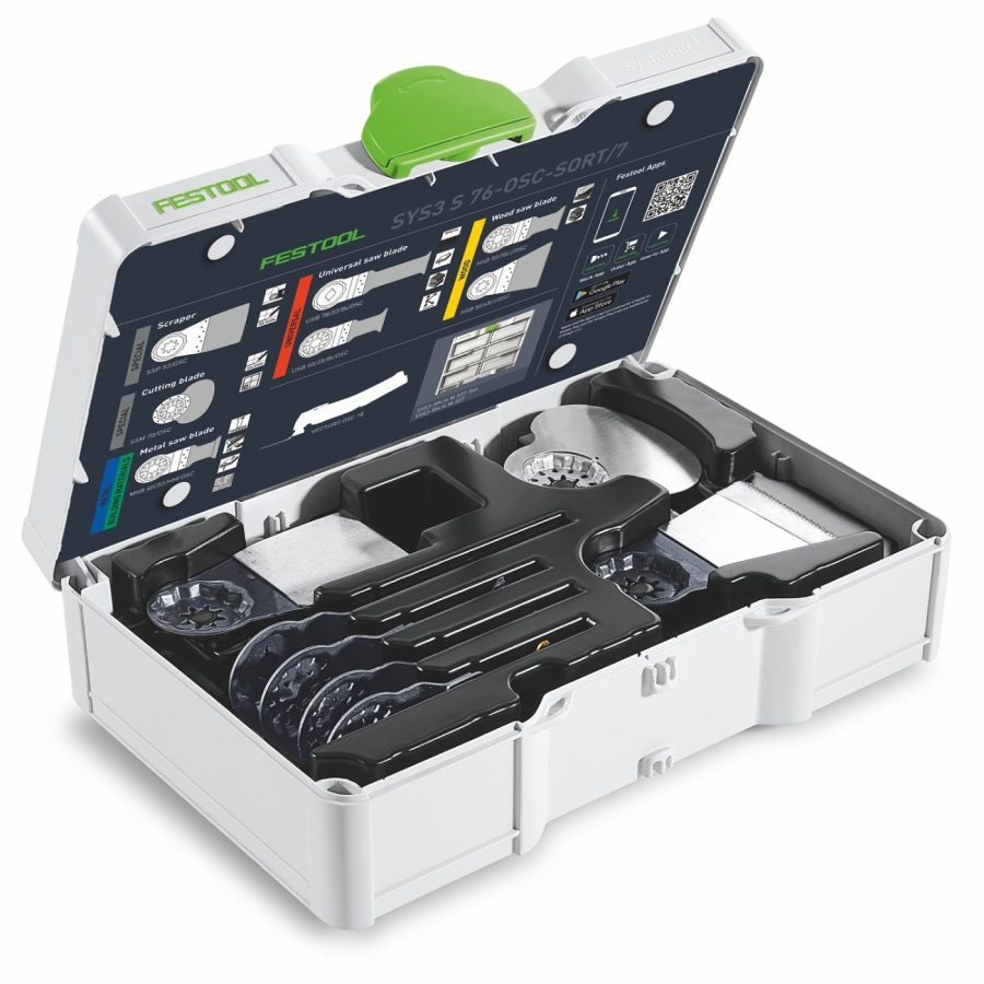 Festool SYS3 S 76-OSC-SORT/7 Oscillator Saw Blade Set in Systainer³