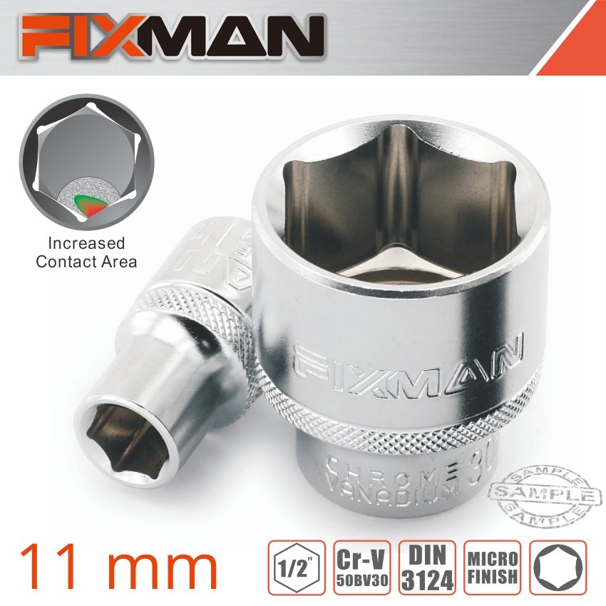 Fixman 1/2' Drive Hex Socket 11mm X 21.8mm