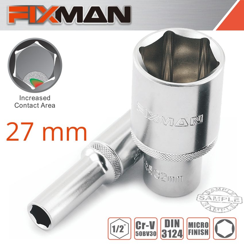 Fixman 1/2' Dr Deep Socket 27mm