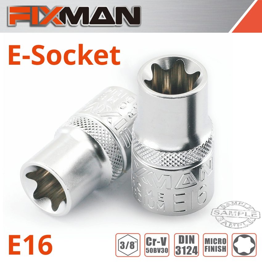Fixman 3/8' Drive E-socket 6 Point E16