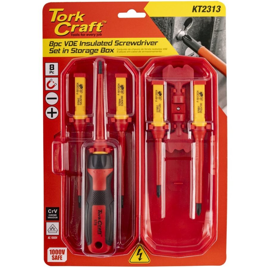 8pc Screwdriver Set Vde Insulated C/w Storage Box