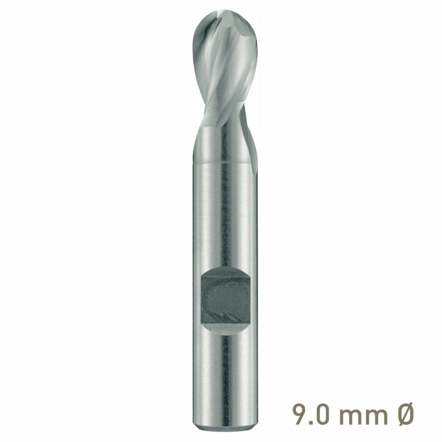 Maykestag HSS-Co8 Slot End Mill With Radius 9mm Short Series 2 Flute Centre Cutting
