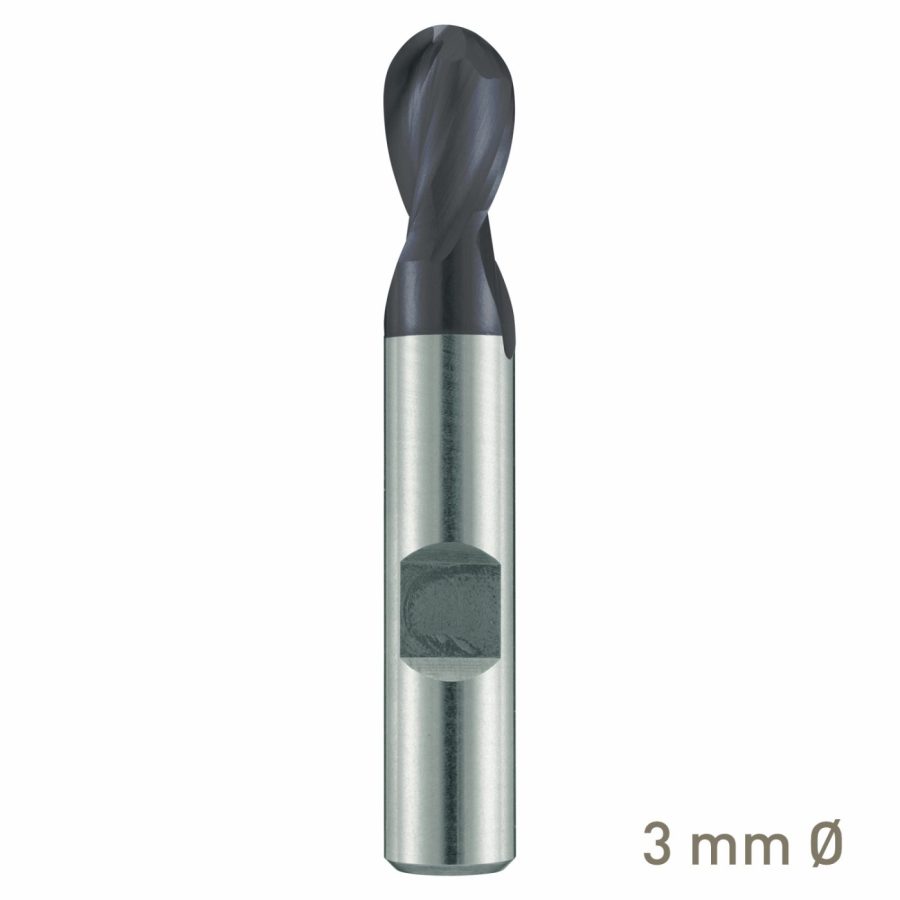 Maykestag ALUNIT HSS-Co8 Slot End Mill With Radius 3mm Short Series